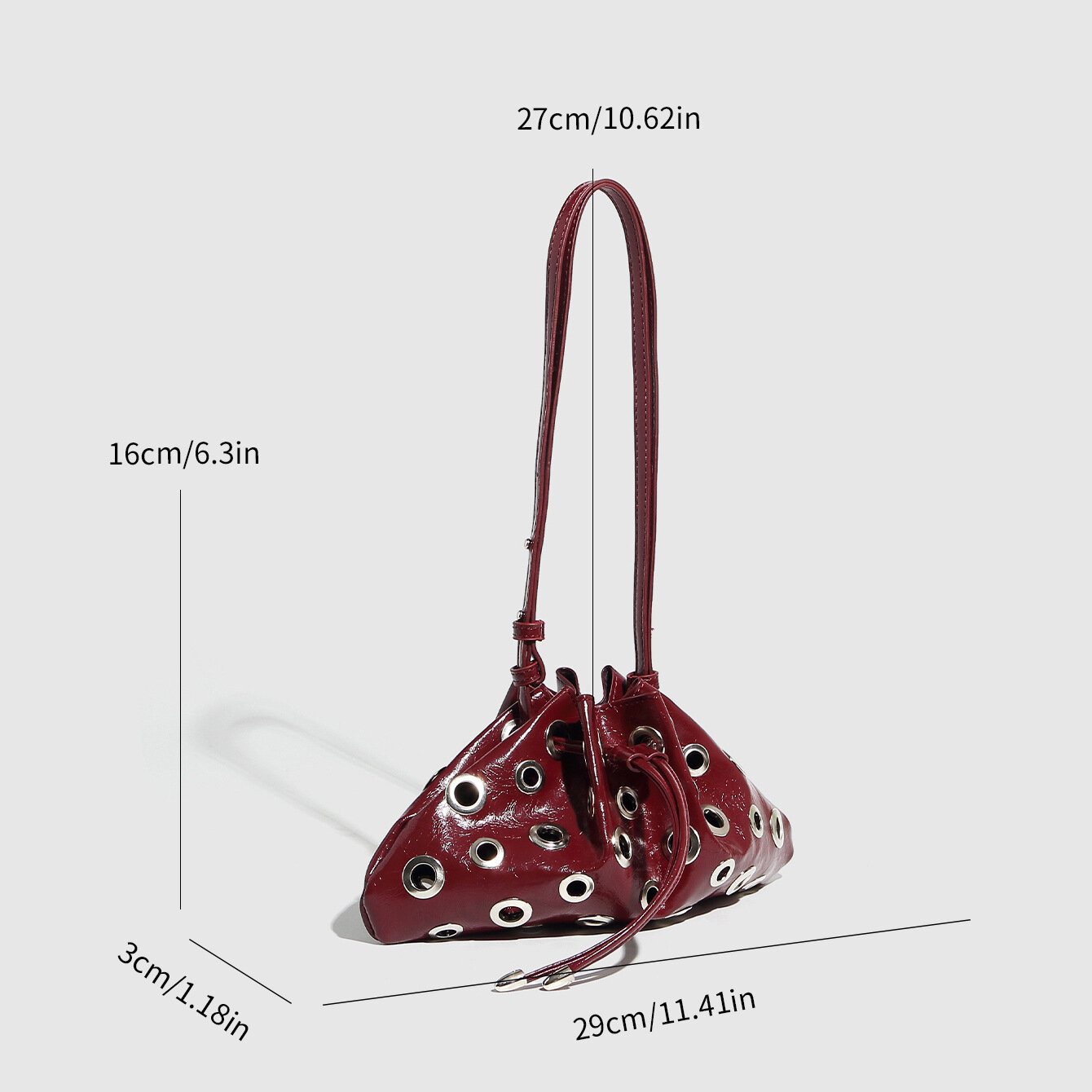 1 Piece Luxurious Series Classic Rivet PU Women's Shoulder Bags
