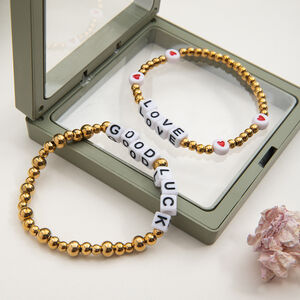 1 Piece Classic Letter Stainless Steel Waterproof Women's Beaded Bracelets h5 Picture7