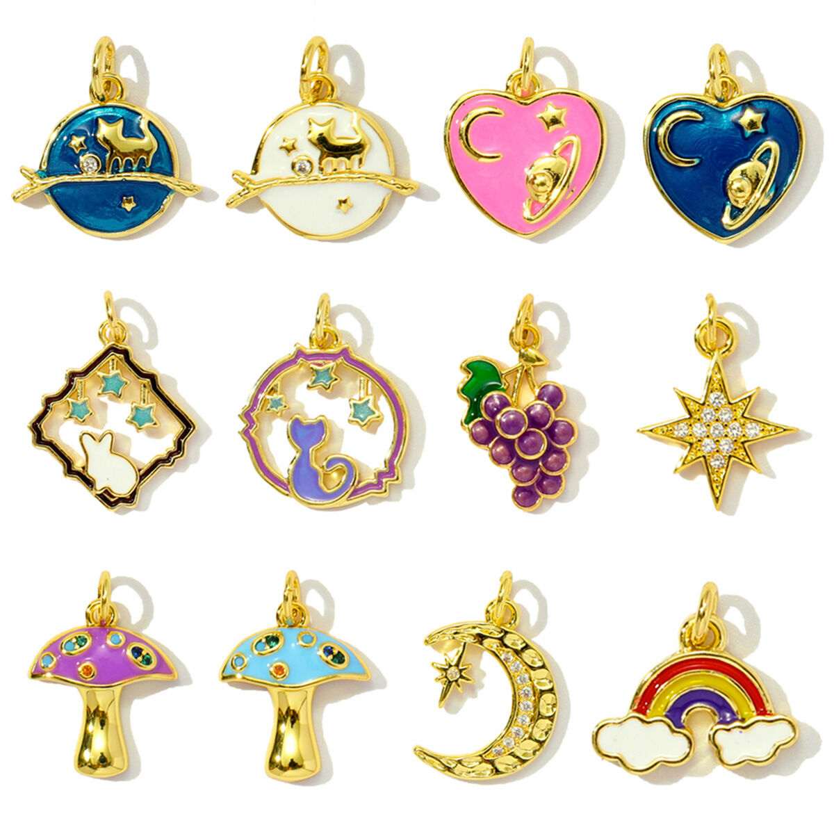 1 pezzo di ciondolo da donna in acciaio inossidabile impermeabile color oro a forma di gatto, serie semplice h5 Immagine4