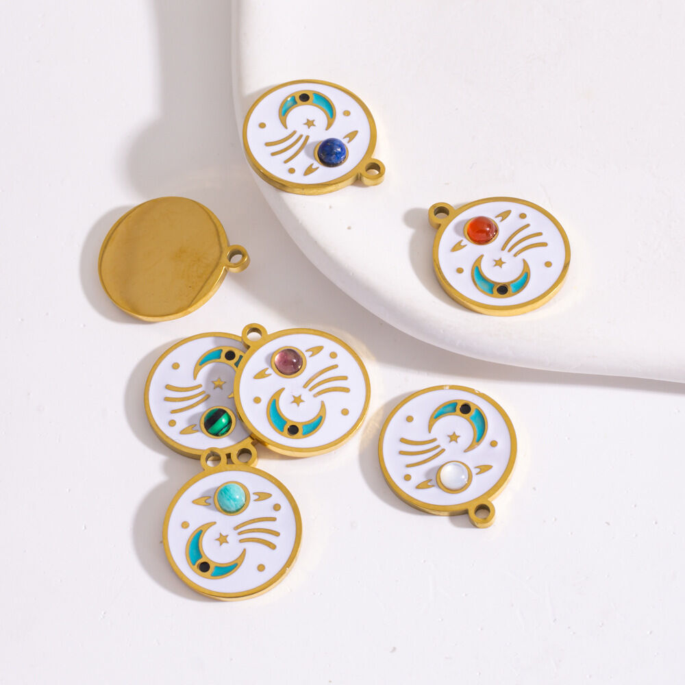 Simple Classic Sun/Moon Stainless Steel Waterproof DIY Pendant 2