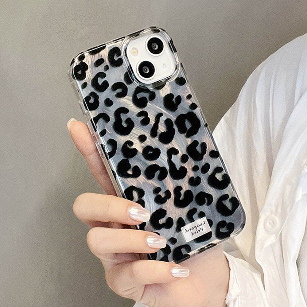 1 paio di custodie per telefono in TPU con stampa leopardata, versatili e alla moda