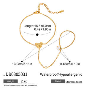 1 Stück Romantisches Schleifen-Armband aus Edelstahl, wasserdicht, goldfarben, für Damen h5 Bild2