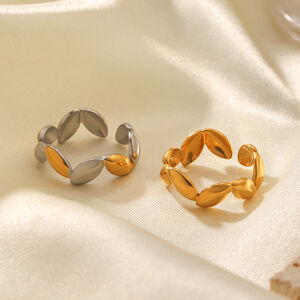 1 Pair Simple Series Daily Solid Color Stainless Steel Waterproof Statement Rings h5 Picture3