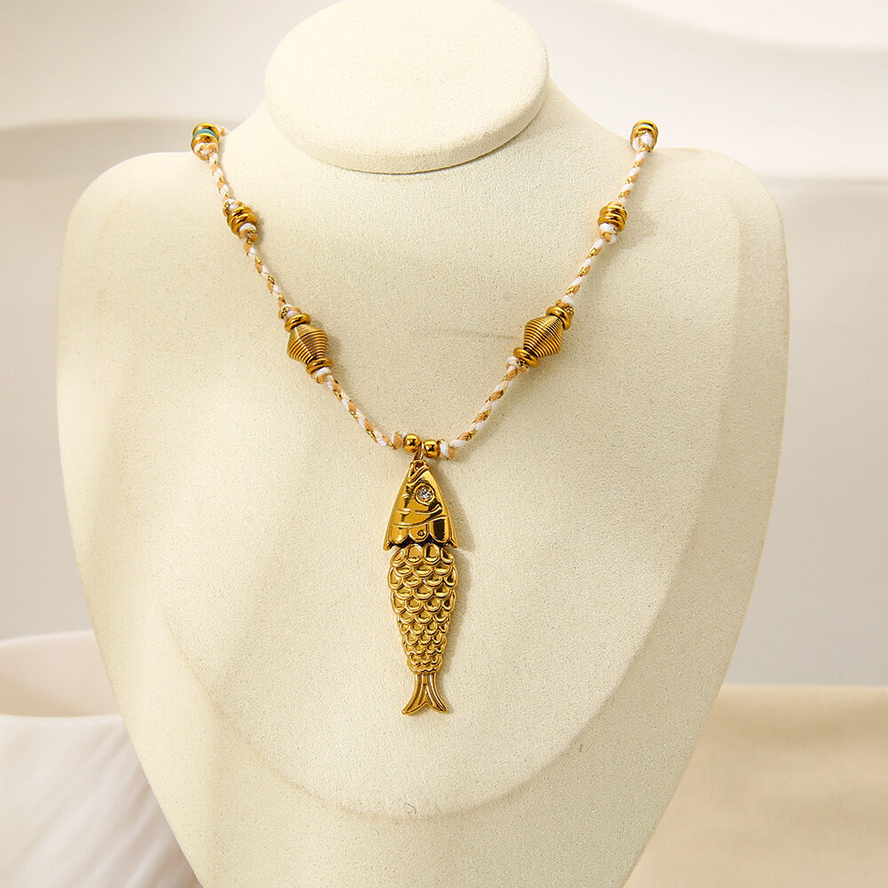 1 Piece Fish Stainless Steel Waterproof Pendant Necklace h5Picture2