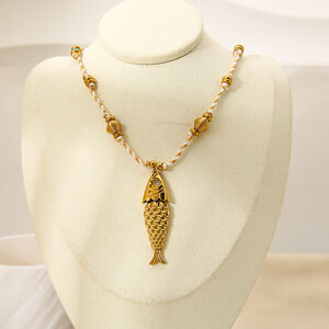 1 Piece Fish Stainless Steel Waterproof Pendant Necklace h5 Picture2