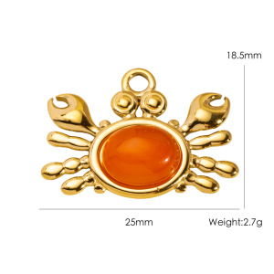 Ocean Series Cute Crab Stainless Steel Waterproof Diy Pendant h5 Picture2