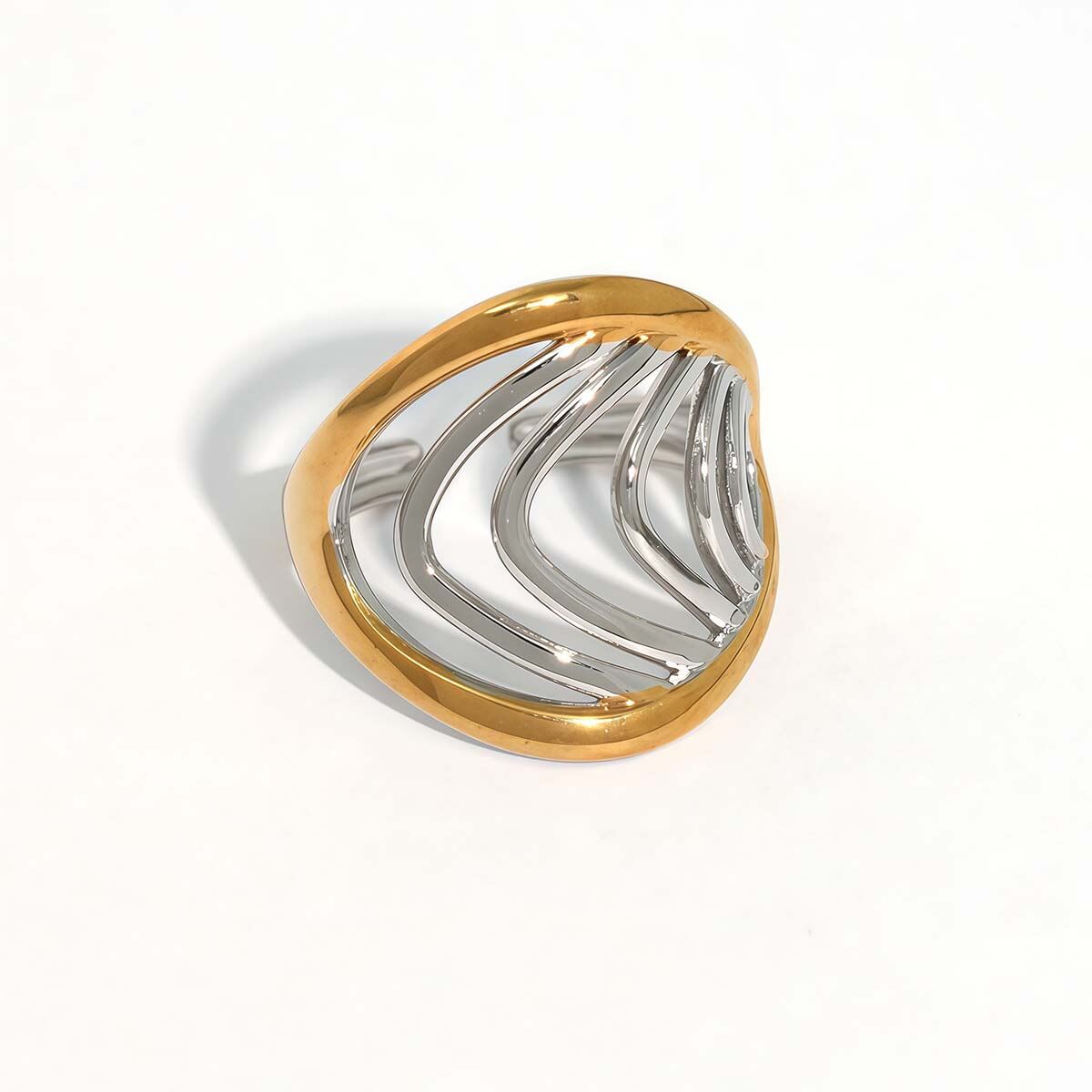 Gold And Silver Color/One Size/One Piece Ring Picture3