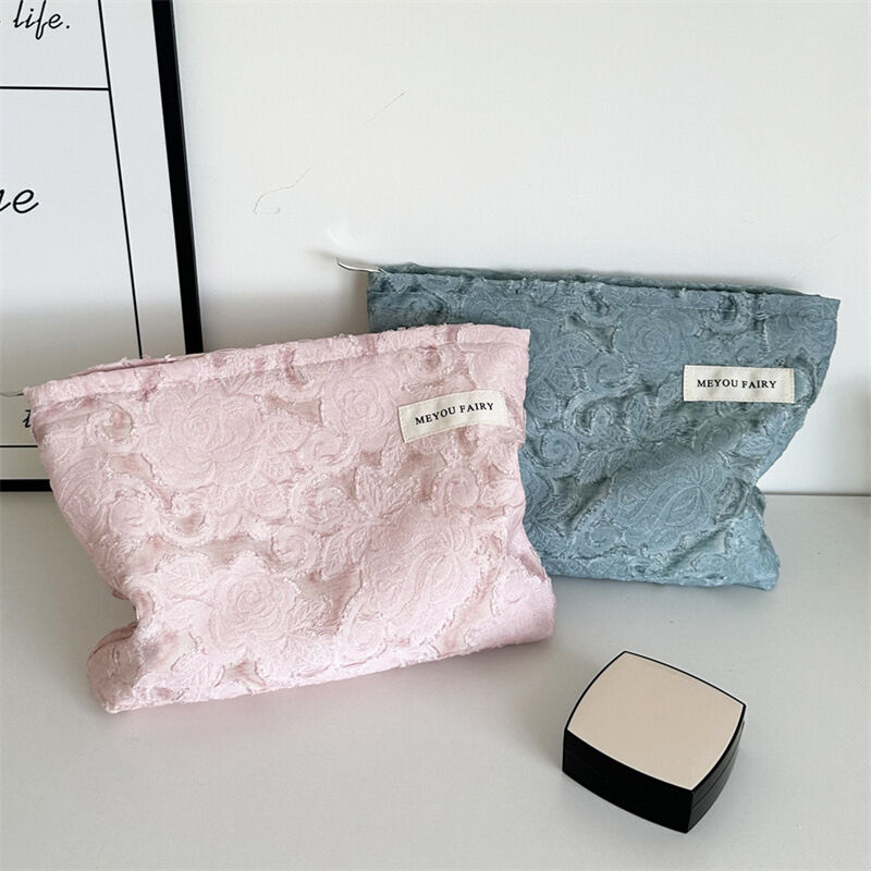 1 pezzo di borsa per il trucco da donna in poliestere tinta unita, serie romantica h5Immagine4