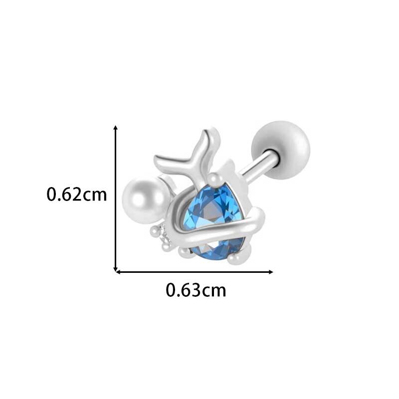 1 stuk bloem koper goud kleur zirkoon piercing oorbel h5 Afbeelding2