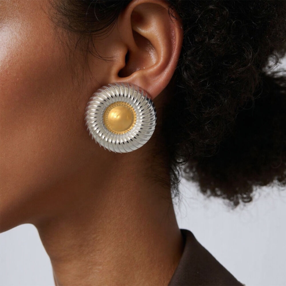 1 Pair Simple Circle Stainless Steel Waterproof Gold Color Women's Stud Earrings h5Picture7