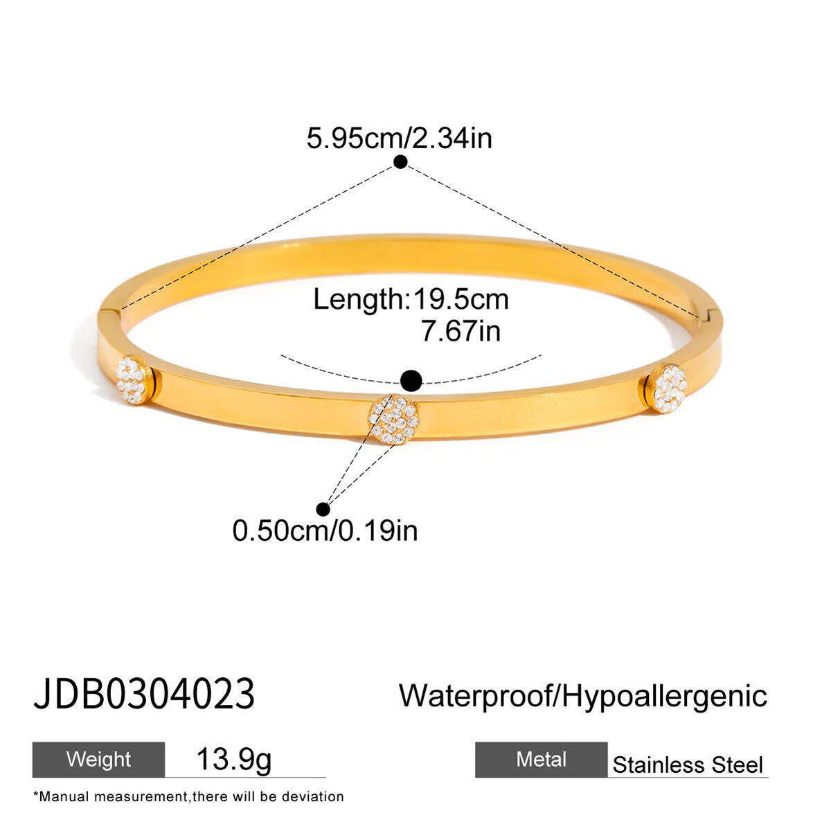 1 Piece Delicate Cherry Stainless Steel Waterproof Gold Color Women's Bangles h5 