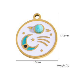 Simple Classic Sun/Moon Stainless Steel Waterproof Diy Pendant h5 Picture2