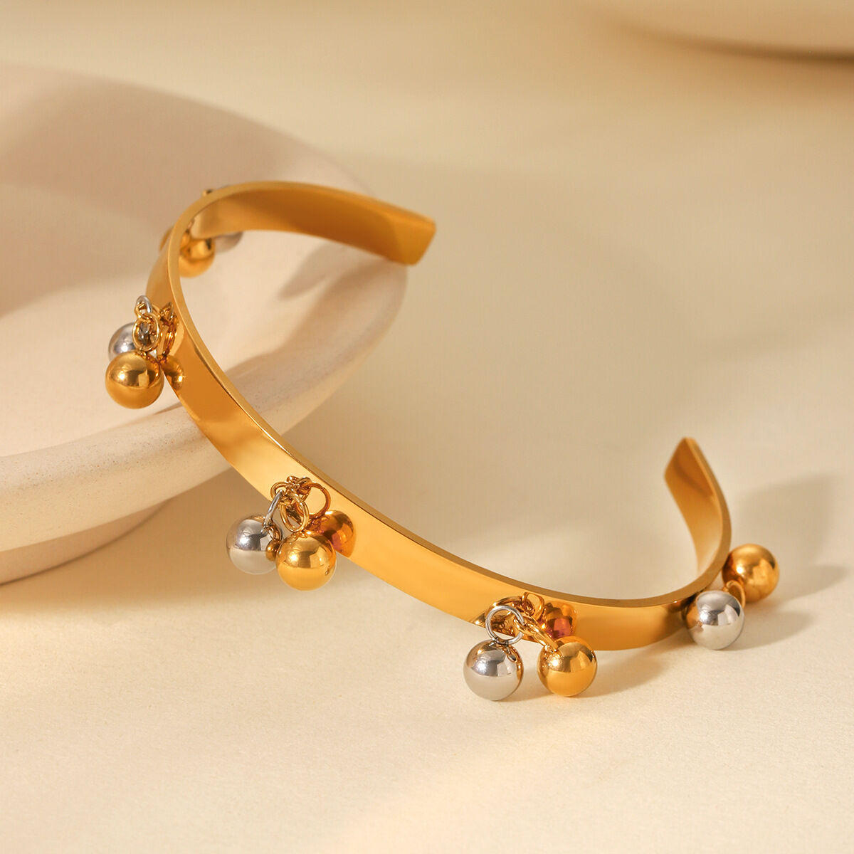 1 stuk Simple Series Dagelijkse Gemengde Roestvrijstalen Waterdichte Damesarmband Afbeelding3