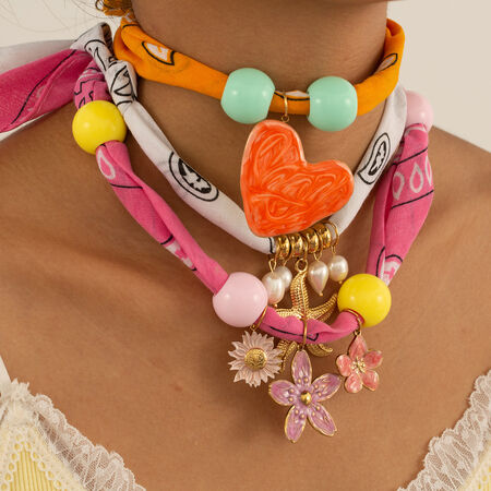 1 Piece Vivid Vacation Heart Stainless Steel Waterproof Gold Color Women's Pendant Necklaces