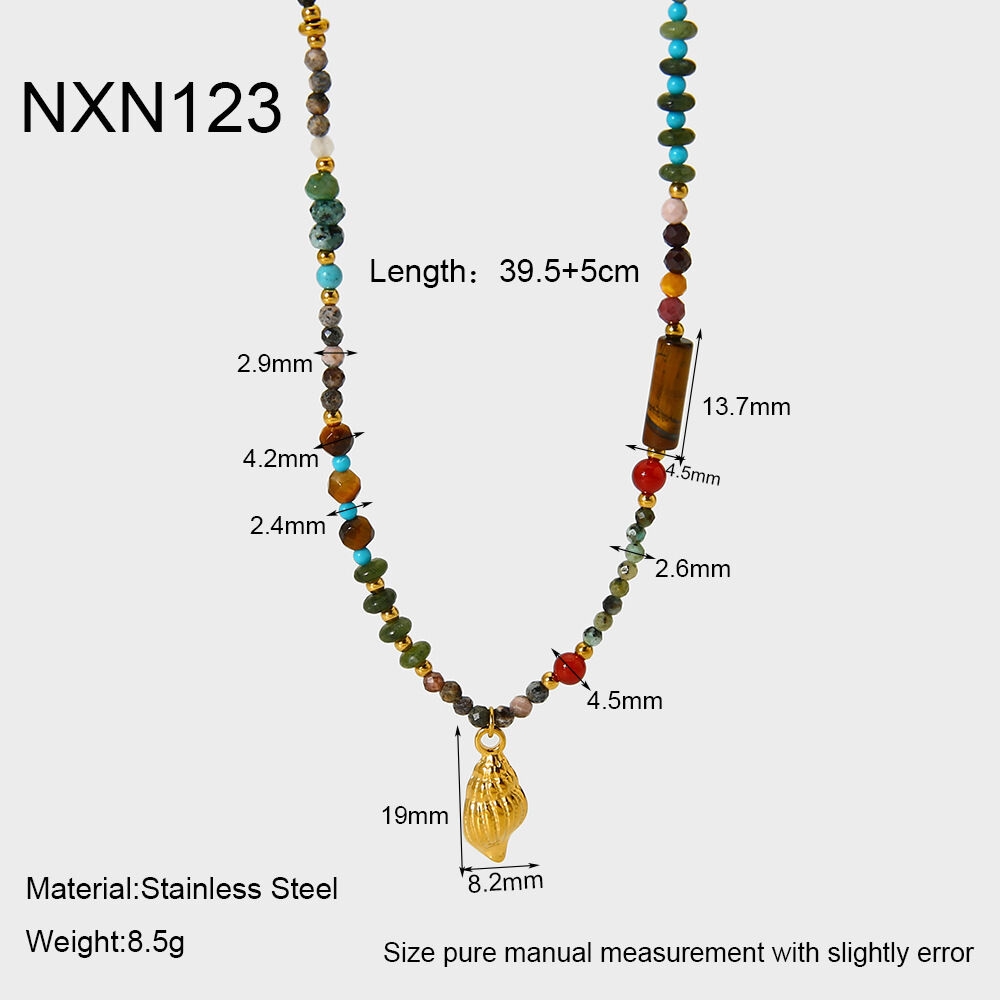 1 stuk natuurstenen goudkleurige kralenketting 