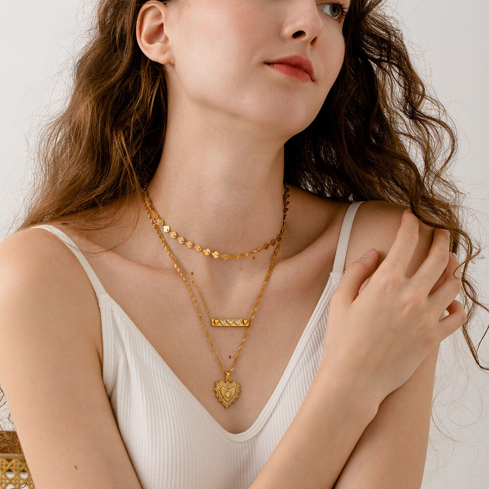 1 Piece Luxurious Series Retro Geometric Stainless Steel Waterproof  Pendant Necklace