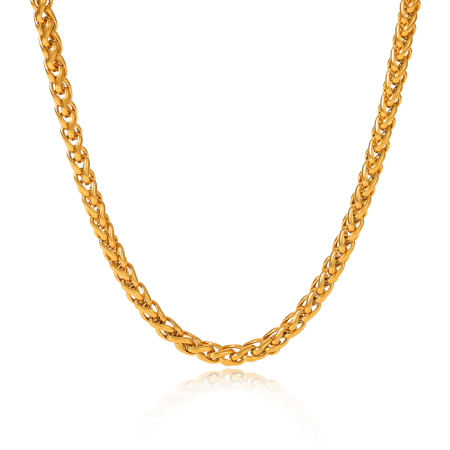 1 Piece Daily Chain Stainless Steel Waterproof  Gold Color  Women's Chain Necklaces