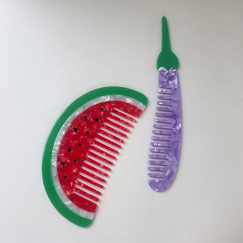 1 Piece Watermelon Cellulose Acetate Sheet Women's Combs 2