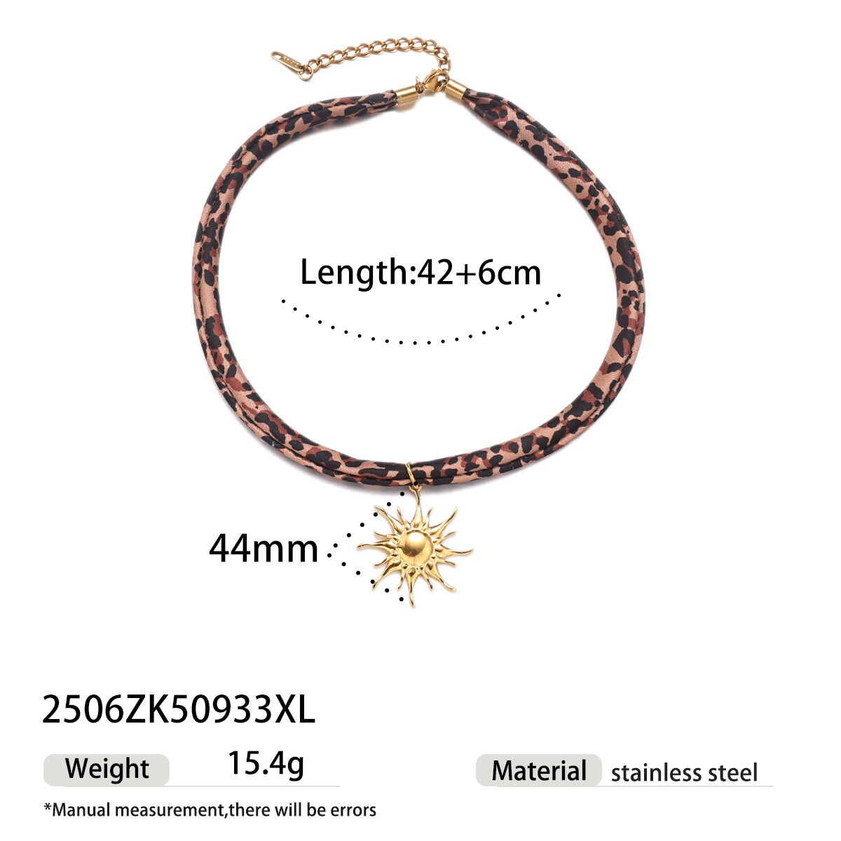 1-teilige Halskette mit Anhänger aus wasserfestem Edelstahl mit Leopardenmuster in Goldfarbe 