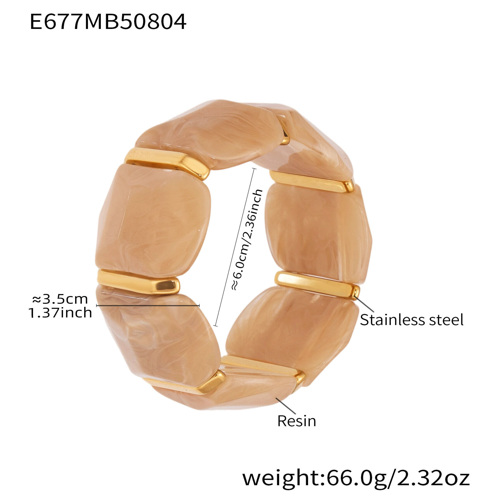 E677-beige Armband 60mm Bild8