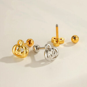 1 Piece Halloween Copper Gold Color Zircon Piercing Earring h5 Picture3