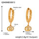 Q040-Golden Double Ring Zircon Earrings Picture2