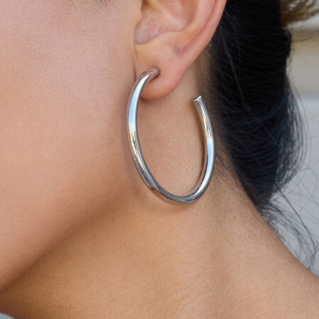 1 Pair Classic Circle Stainless Steel Waterproof Gold Color Women's Hoop Earrings 2