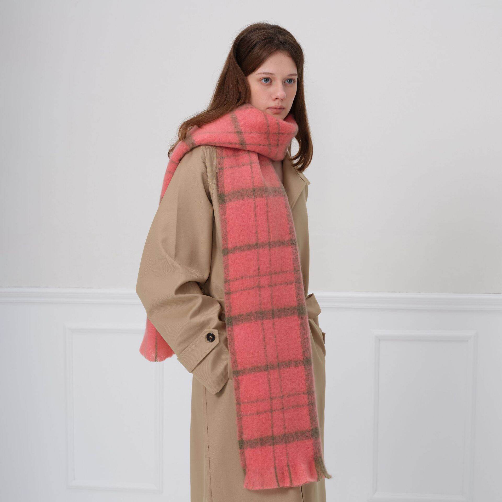 1 Piece Cozy Daily Plaid Polyester Women's Winter Scarves Picture2