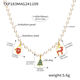 TXP183 - Collana di perline natalizie in oro con più accessori