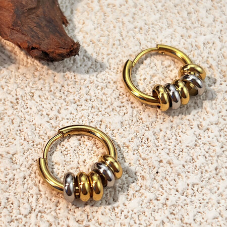 1 Pair Classic Mixed Gold Stainless Steel Waterproof Drop Earrings 2