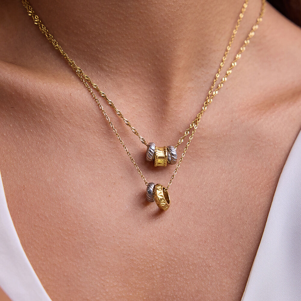1 Piece Simple Circle Stainless Steel Waterproof Gold&Silver Color Women's Pendant Necklaces
