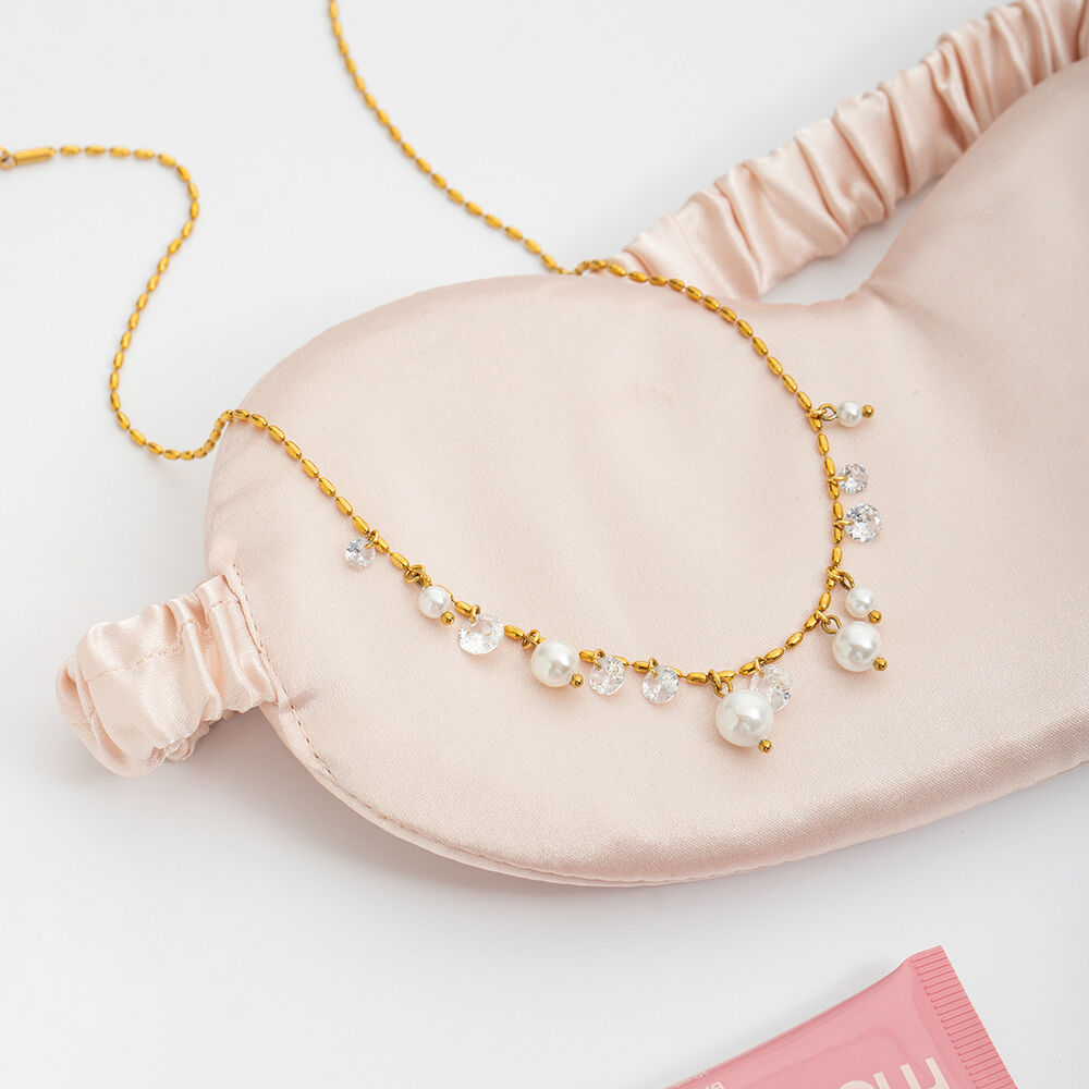 1 Piece Elegant Tassel Stainless Steel Waterproof Gold Color Women's Pendant Necklaces h5Picture5
