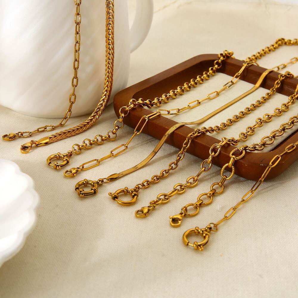 1 Piece Simple Daily Chain Stainless Steel Waterproof Women's Chain Necklaces h5Picture2