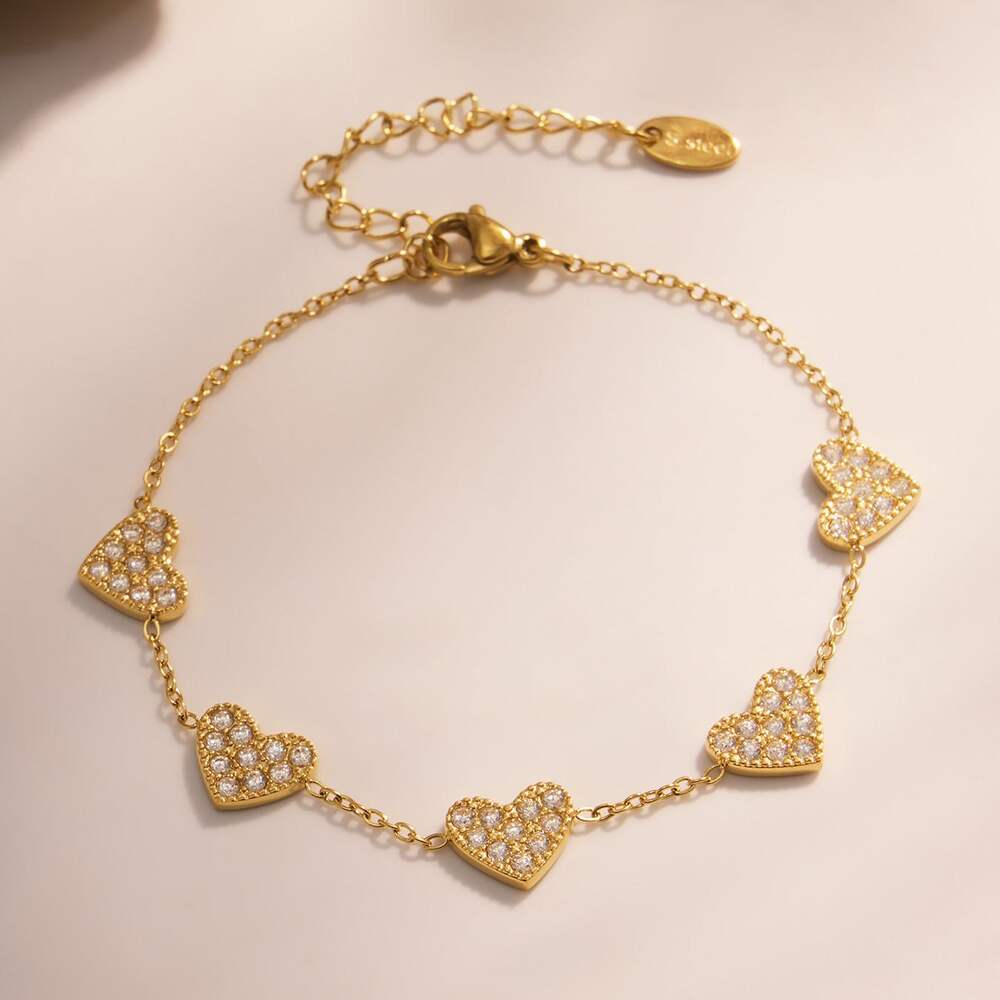 Bracelet à maillons pour femme, en acier inoxydable doré, orné d'un papillon et de zircon, imperméable (1 pièce). h5Image7