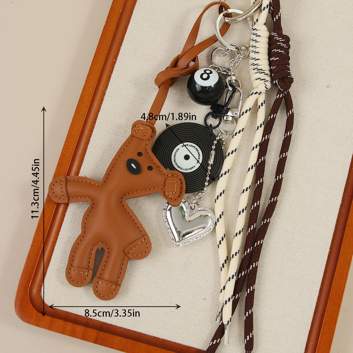 1 Stück einfache Serie niedlichen Cartoon Bär PU Damen Tasche Charms h5 