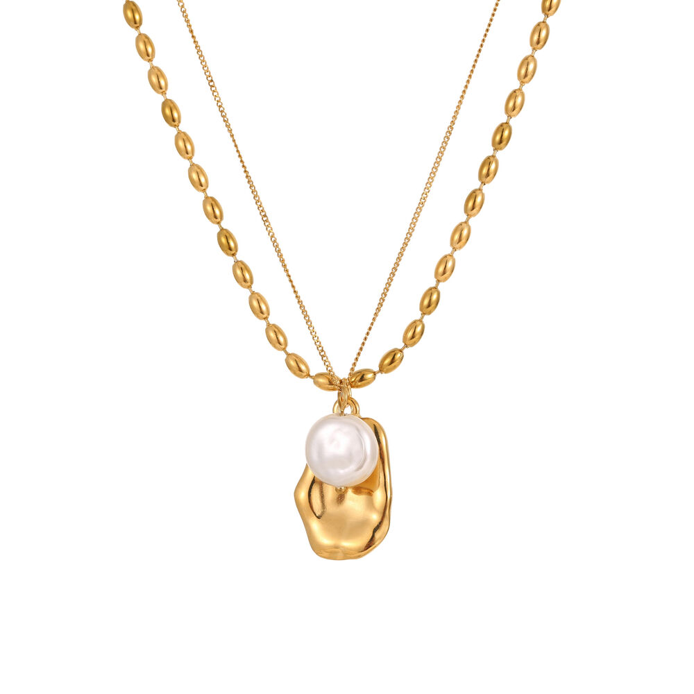 1 Piece Simple Elegant Irregular Shape Stainless Steel Waterproof Women's Layered Necklaces Picture5