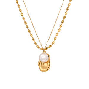 1 Piece Simple Elegant Irregular Shape Stainless Steel Waterproof Women's Layered Necklaces h5 Picture5