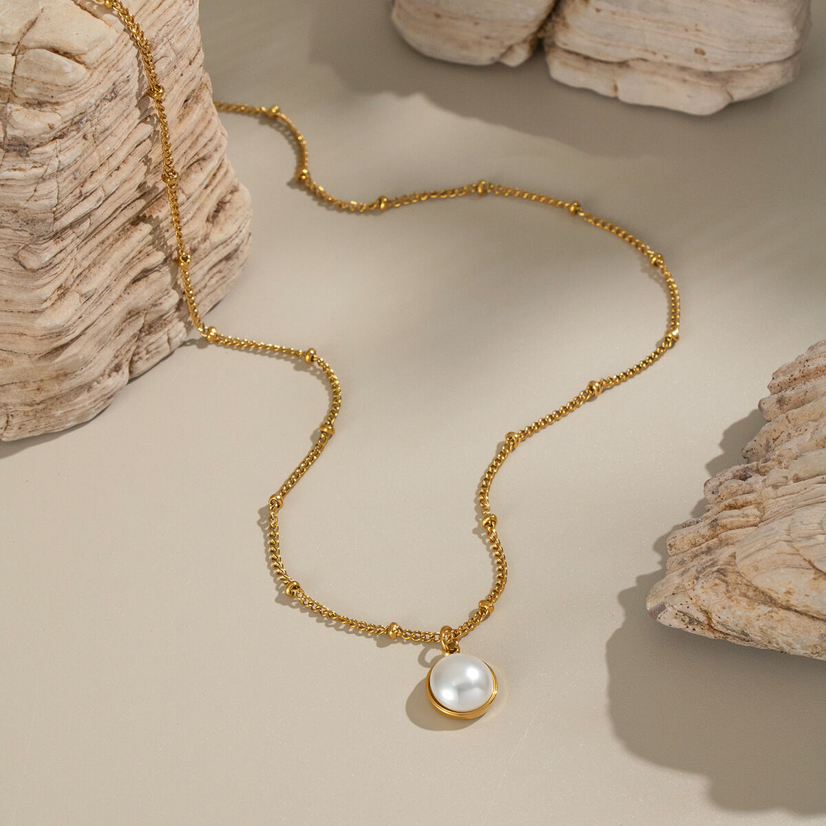 Daily Circle Stainless Steel Waterproof Gold Color Women's Jewelry Sets Picture3
