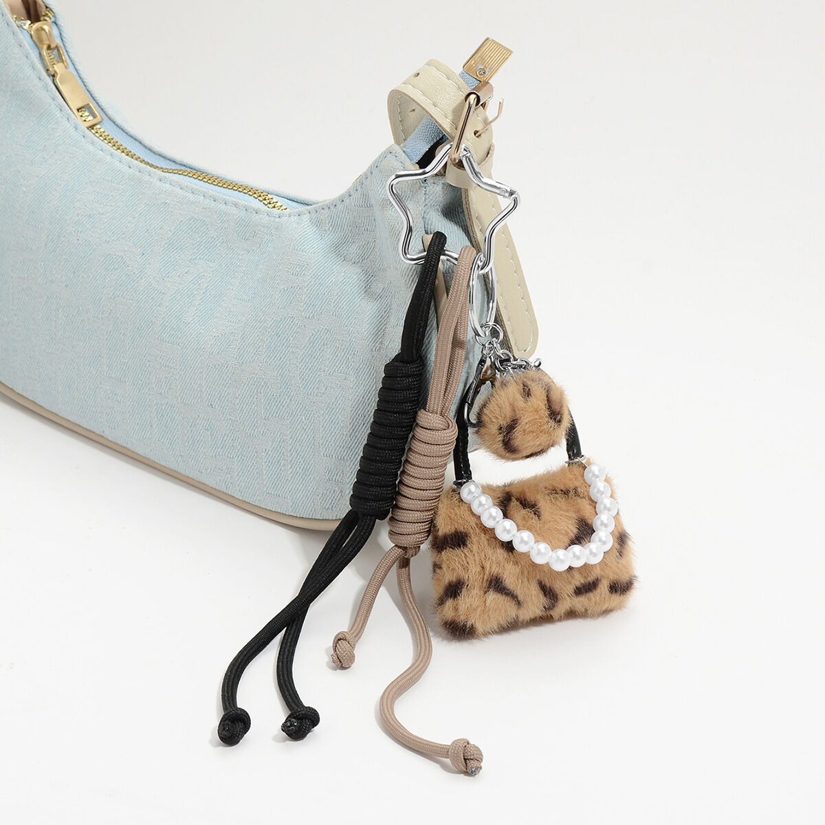 1 Piece Leopard Plush Ball Bag Charm 2