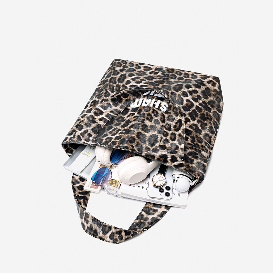1 Stück Einfache Serie Lässige Tragetasche mit Leopardenmuster aus PVC für Damen h5Bild4