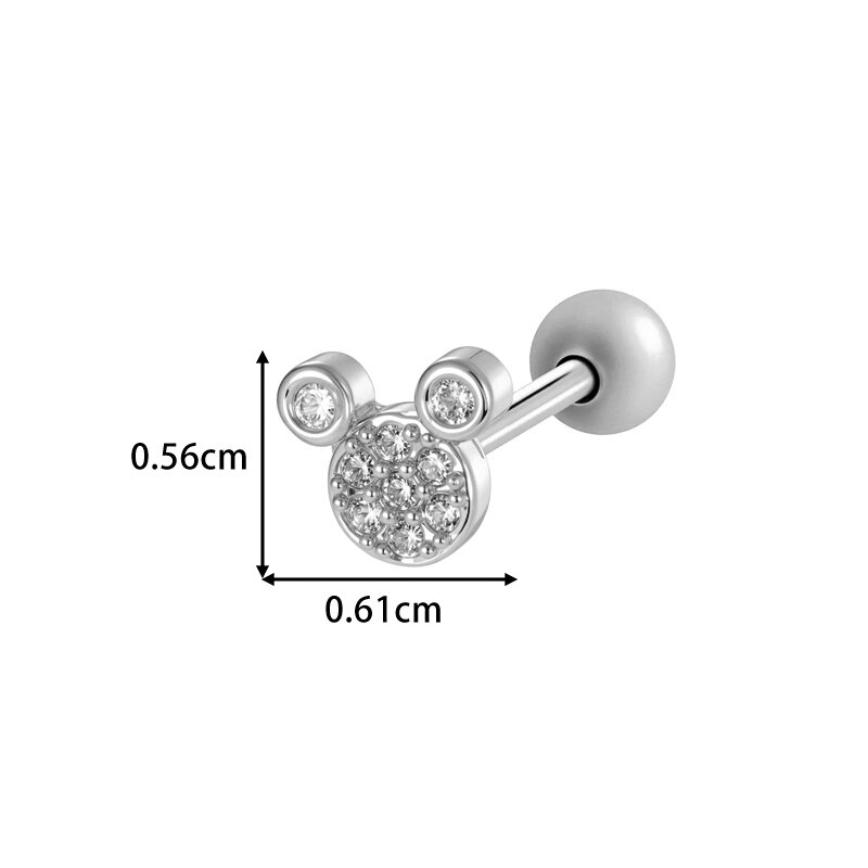 Orecchino piercing con zircone color oro e croce da 1 pezzo Immagine2