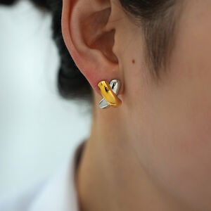 1 Piece Simple Series Daily Patchwork Stainless Steel Waterproof Gold Color Women's Stud Earrings h5 Picture5
