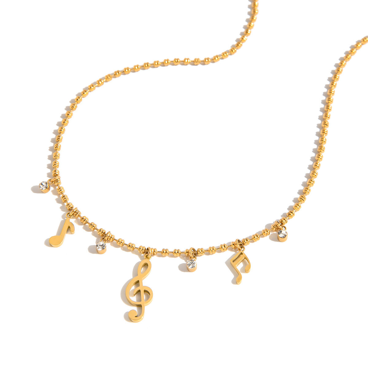Designable Note Stainless Steel Waterproof Gold Color Women's Jewelry Sets 