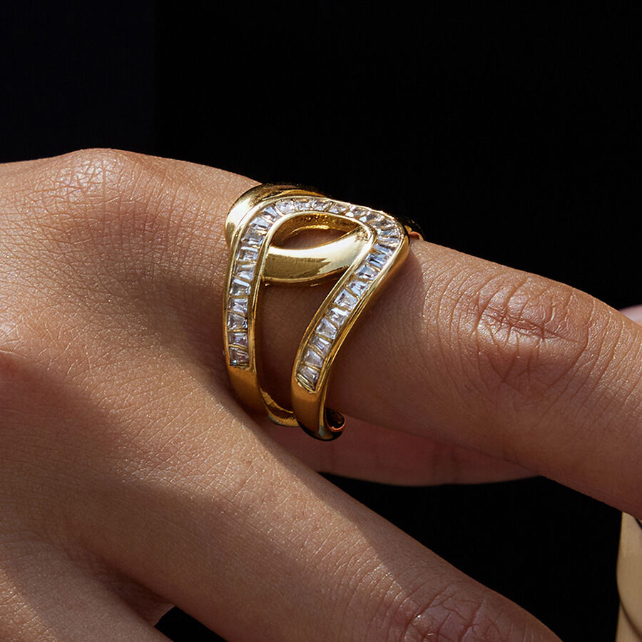 1 Stück Daily Twist Edelstahl wasserdichter Statement-Ring in Goldfarbe h5Bild5