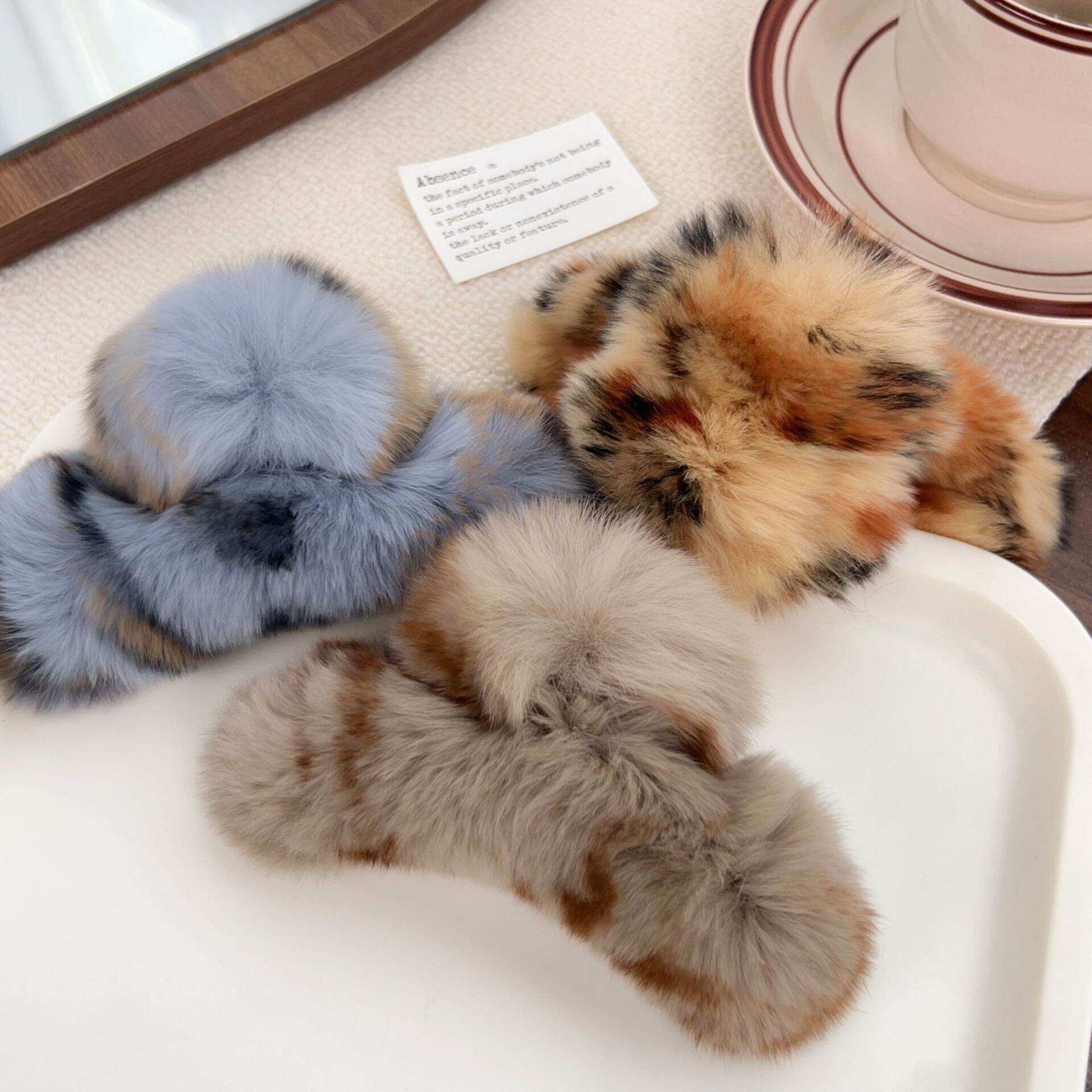 1 Piece Luxurious  Cute Leopard Print Imitation Fur Women's Hair Claws