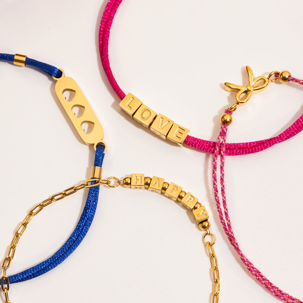 1 Piece Romantic Series Letter Stainless Steel Waterproof Gold Color Women's Charm Bracelets Picture8