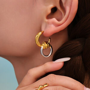 1 Pair Simple Circle Stainless Steel Waterproof Gold Color Women's Hoop Earrings h5 Picture3