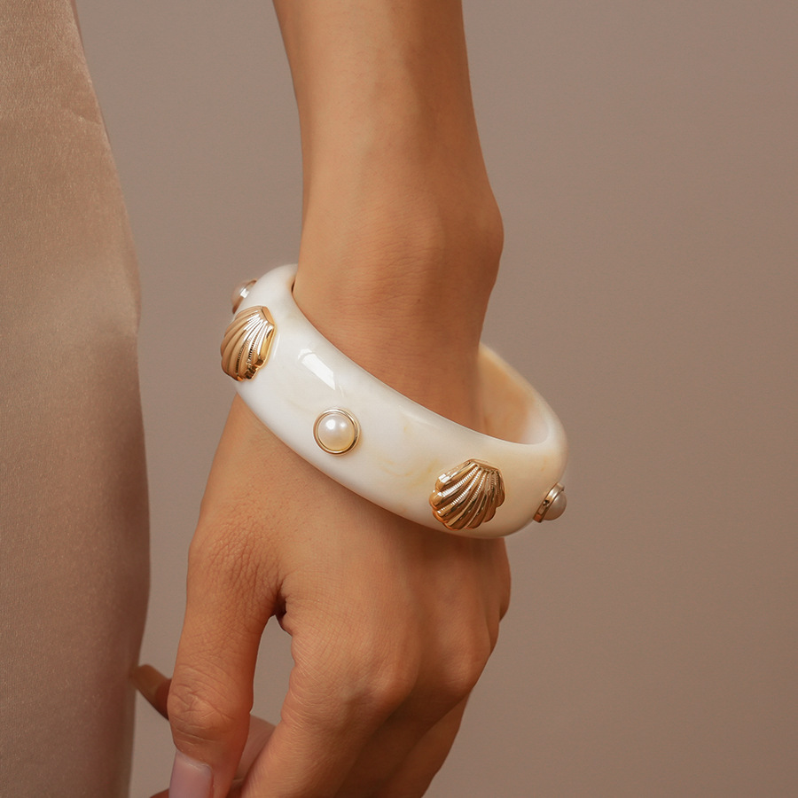 1 Brazalete De Resina Con Forma De Concha Retro Imagen3