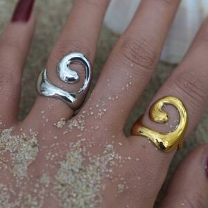 1 Piece Simple Irregular Shape Stainless Steel Waterproof Women's Statement Rings h5 Picture3