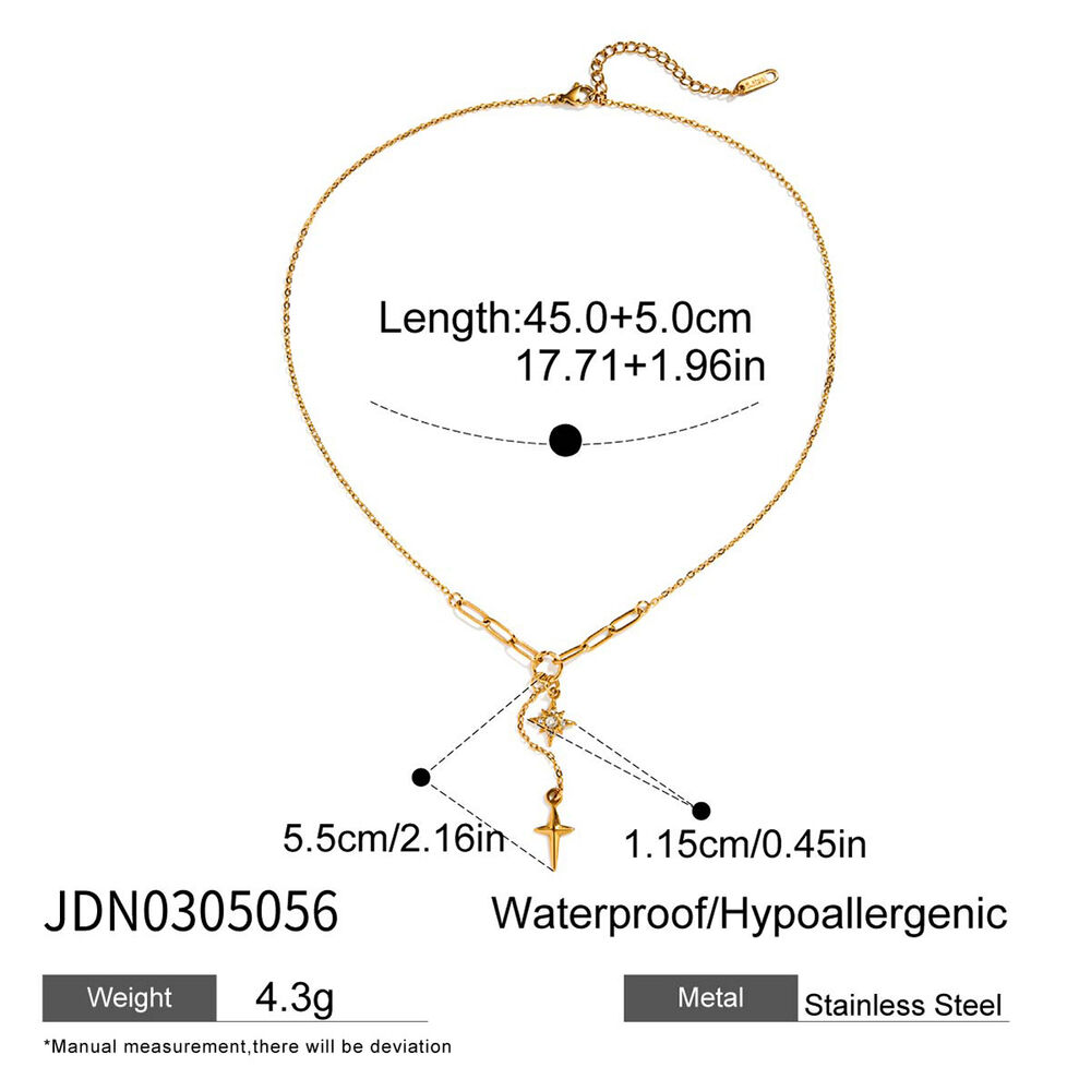1 Piece Exqusite Star Stainless Steel Waterproof Gold Color Women's Pendant Necklaces Picture2